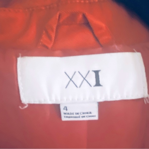 Forever 21 Women's Orange Fall Button Up Light Jacket Coat with Hood Size 4 - Picture 8 of 8